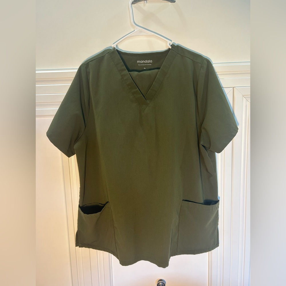 Olive Green Mandala Scrub Set